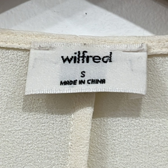 Aritzia Wilfred Reign Blouse Cream Yellow Floral Cropped Long sleeve S - Picture 4 of 12